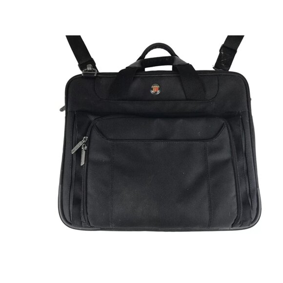 Targus Black Unisex Crossbody Adjustable Strap Inner‎ Pockets Laptop Bag Sz M - Picture 2 of 15